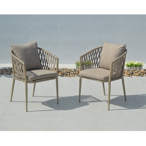 Backyard Furniture Patio Set <b>Outside</b> Aluminum Dining Tables and Rope Chairs - Product Image 6