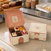 Scatola per Imballaggio Pasticceria con Finestra Trasparente, in Cartone Riciclabile, per Biscotti, Ordini all'Ingrosso per Negozi al Dettaglio di Pasticceria