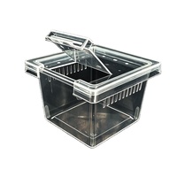 NOMOYPET Vente en gros de boîtes d'élevage carrées transparentes en plastique PP de petite taille, cage pour tarantules, pour reptiles