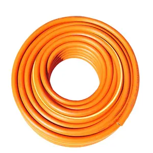 Tuyau de connexion au gaz EN PVC, Flexible, de couleur Orange, avec raccords mâles et féminins, 3821 Standard, 25 pieds