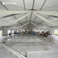 Tente de mariage grande portée, structure en aluminium, PVC blanc, cadre modulaire ignifuge, taille personnalisée, tentes pour événements, fêtes et expositions