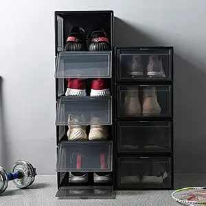 High Quality Shoes Box Folding Without Magnetic Closure Plastic Detachable multifunction Storage Boxes for Home Use