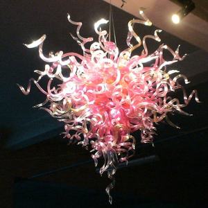 <span class=keywords><strong>Lampadario</strong></span> Moderno in Vetro Soffiato a Mano di Colore <span class=keywords><strong>Rosa</strong></span>, Illuminazione LED in Vetro di Murano, Decorazione per Soggiorno - Product Image 2