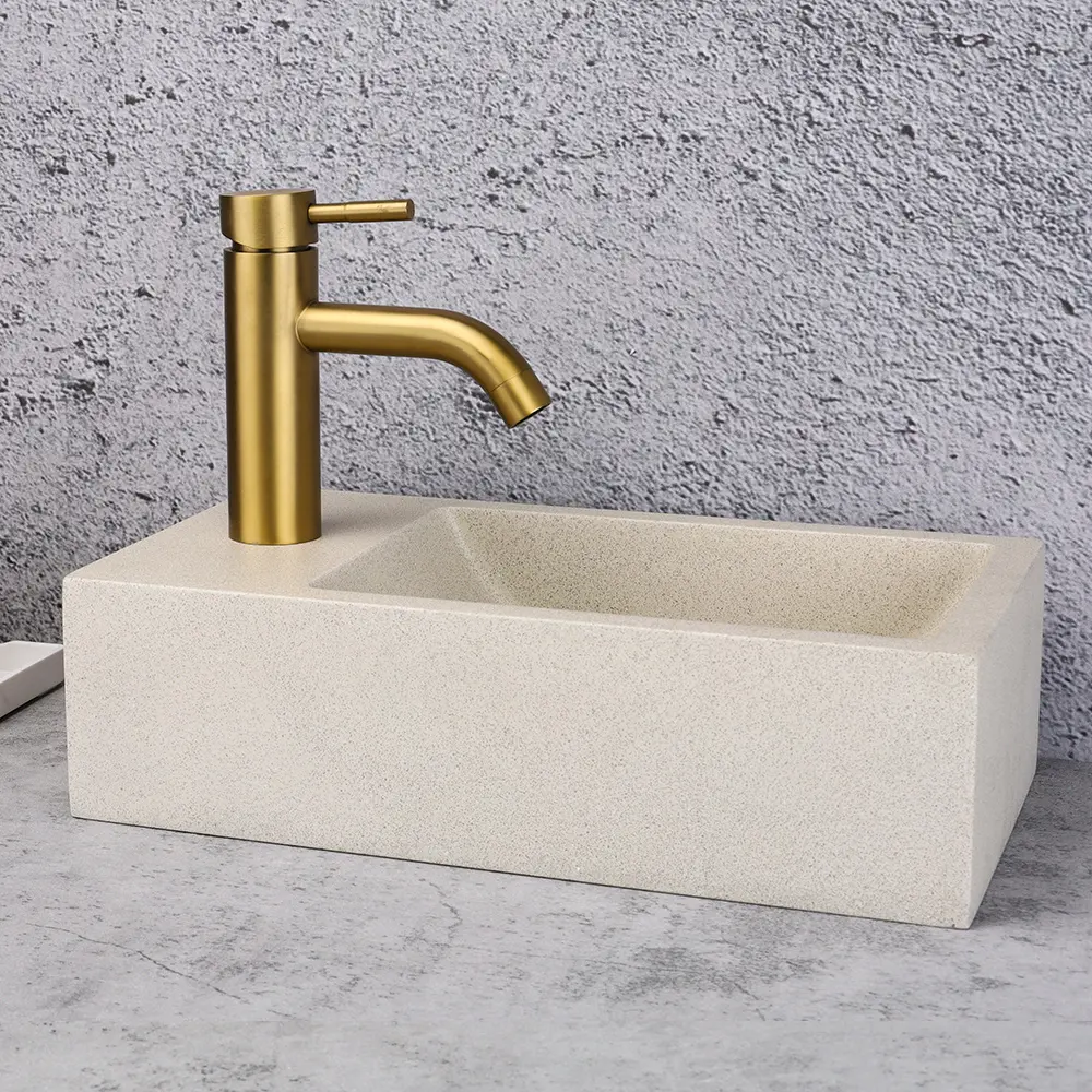 DASEN Usine Directe Sanitaire Lavabo Visage Solide Salle De Bains Tenture Murale Lavabo Mur Béton Lavabo 1 Pièce 9L