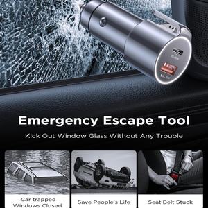 LISEN PD 45W Adaptador de encendedor de cigarrillos con interruptor de ventana Cortador de cinturón de seguridad Cargador de coche multifunción para iPhone Samsung - Product Image 4