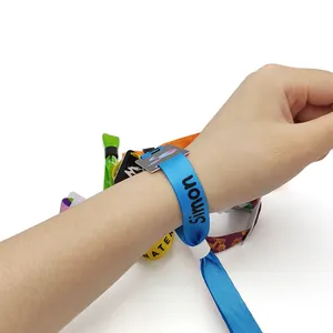 Bracelet en tissu tissé RFID personnalisé, avec code QR unique, programmable, personnalisé