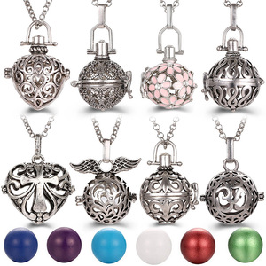 Collar con Colgante Difusor <span class=keywords><strong>de</strong></span> Aroma <span class=keywords><strong>de</strong></span> Cadena <span class=keywords><strong>de</strong></span> Eslabones Chapado en Oro <span class=keywords><strong>de</strong></span> Latón, Diseño Hueco <span class=keywords><strong>de</strong></span> Moda, el Más Vendido, para Difusión <span class=keywords><strong>de</strong></span> Aceites Esenciales y Perfumes - Product Image 2