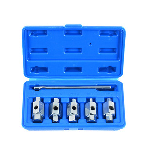 Jeu de clés de vidange à double extrémité, 6 pièces, 1/2 pouce, kit de réparation automobile, barre d'extension en acier allié incluse - Product Image 1