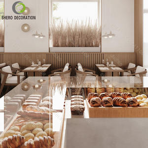 Aménagement intérieur de boulangerie commerciale, mobilier de boulangerie durable, vitrine à pain en bois et verre, sur mesure - Product Image 1