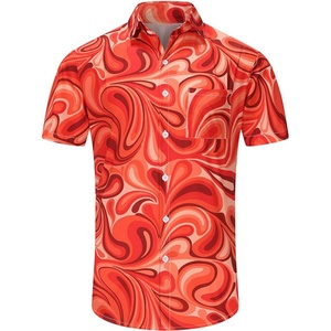 Camisa Hawaiana Moderna para Hombre, Logotipo Personalizado ODM, Transpirable, Cuello Alto, Camisas Tropicales para Vacaciones, Impresión Serigrafiada - Product Image 3