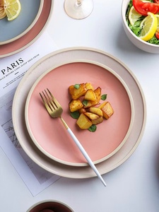 Hete Verkopende Rustieke Gratieontwerpen Japanse Spikkel Gegalseerde Ronde Porseleinen Pastasteak Serveerschalen - Product Image 4