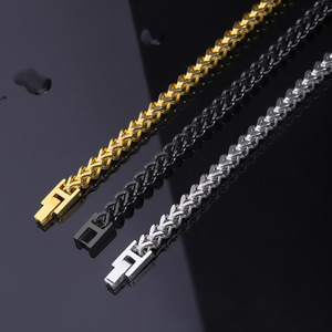Nuevo Modelo <span class=keywords><strong>de</strong></span> Verano: Pulsera Cubana <span class=keywords><strong>de</strong></span> Acero Inoxidable Estilo Hip-Hop para Hombre con Imponente Cierre Plegable Franco - Product Image 3