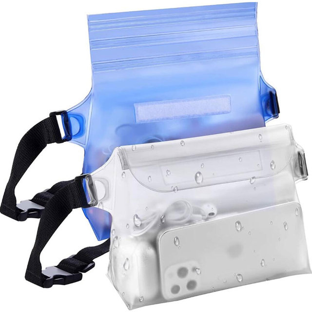 Waterproof PVC Fanny Pack Waist Bag Phone Pouch with Waist Strap for Unisex Use in Swimming Beach Water Park
