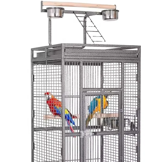63 pollici (circa. 150.2 cm) in ferro battuto grande gabbia di volo per uccelli con supporto di rotolamento per cacatua pappagallo grigio africano