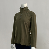 Vêtements d'équitation en gros de l'usine OEM, t-shirt à manches longues à séchage rapide avec fermeture éclair pour l'équitation