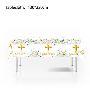 Servilletas con Estampado Cruzado para Recién Nacidos, Bautizo, Comunión, Juegos de Cubiertos Desechables para Niños, Suministros para Fiestas de Cumpleaños y Día de San Valentín - Product Image 6