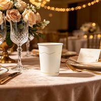 Gobelets en papier roses personnalisés écologiques en gros avec couvercles, estampage à chaud, à paroi simple, jetables, pour boissons chaudes/froides, eau minérale et autres