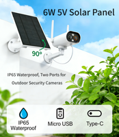 Panneaux solaires monocristallins légers 6W 6V, réglables à 180 degrés, pour moniteur, caméra, installation facile sur mur
