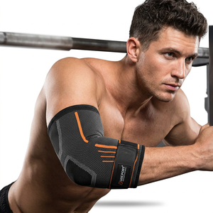Support de coude personnalisé avec logo, attelle de coude élastique tissée en 3D pour hommes et femmes, prévention des tensions du coude lors des activités sportives - Product Image 1