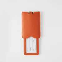 Étiquette de bagage en cuir véritable personnalisable de haute qualité, tendance, avec logo, pour identification de voyage en avion et à l'aéroport