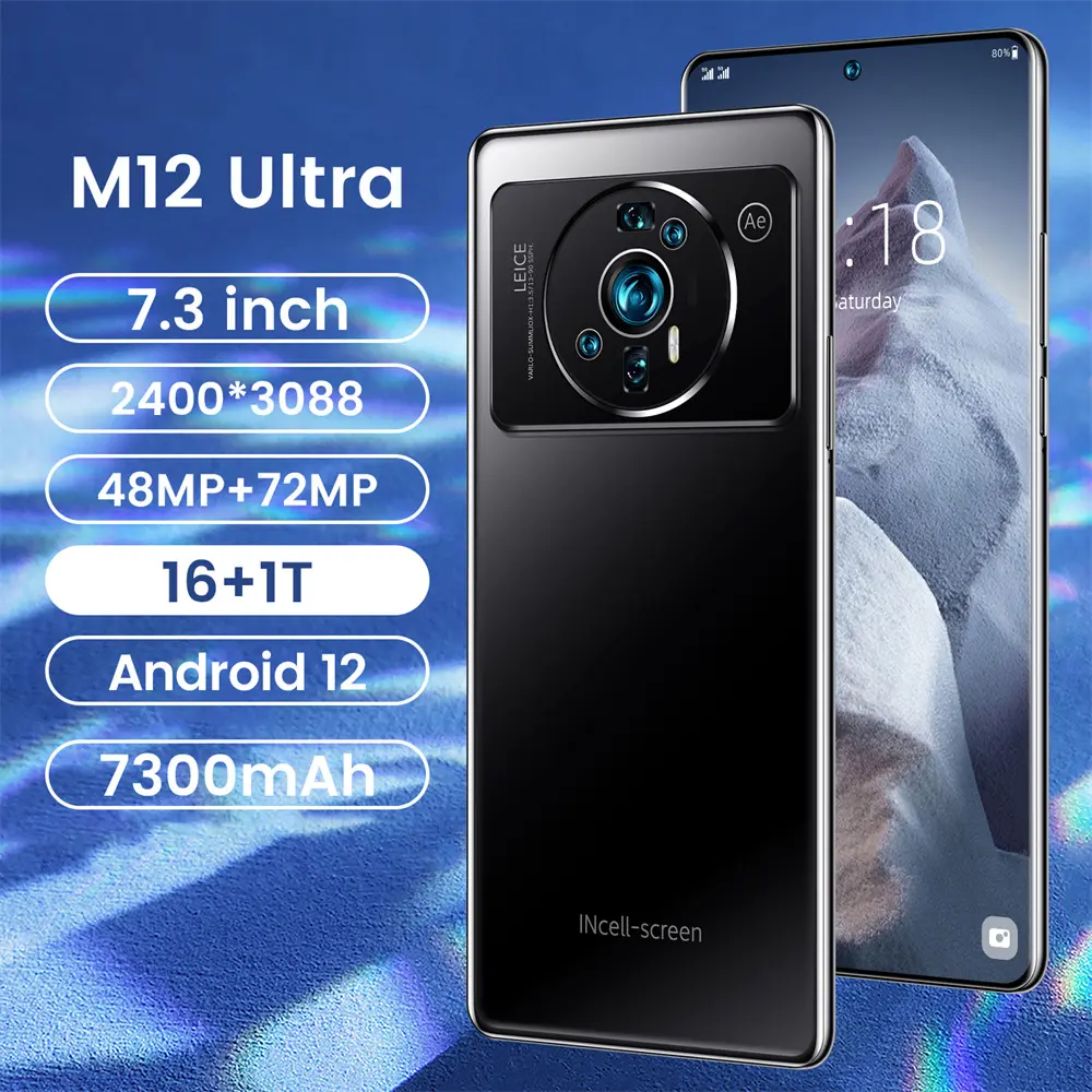 新着Mi 12 Android12.0スマートフォン7.3インチインフィニックス16GB 512GB 4G 5G携帯電話