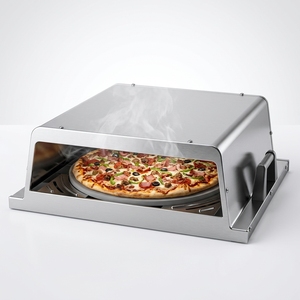 Four à pizza portable en acier inoxydable, accessoire pour grills à gaz et <span class=keywords><strong>charbon</strong></span> de bois - Product Image 1
