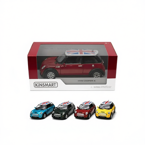 Coche de juguete Kinsmart Mini Cooper S a escala 1:28, modelo de vehículo de juguete con mecanismo de retroceso para niños - Product Image 1
