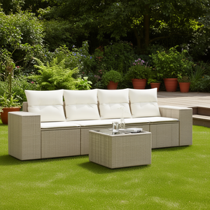 Pe <b>Rattan</b> Garden <b>Sofa</b> Set 4 Seater Outdoor Contemporary Weather Resistant Steel Frame - Product Image 2