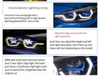 Pour BMW Série 3/4 M3 M4 F35 F32 F80 F82 F36, Phare Laser Modifié OSS 2013-2020, Phare LED Personnalisé Original F30