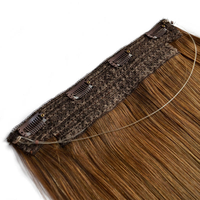 Extensions de cheveux humains vierges européens Remy 100% en gros, double épaisseur, trame adhésive allemande, style halo, toutes couleurs, pour salon