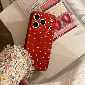 Coque de téléphone antichoc intégrale, découpée avec précision, motif petite étoile bordeaux, simple et personnalisée, compatible avec iPhone 16 Pro Max - Product Image 3