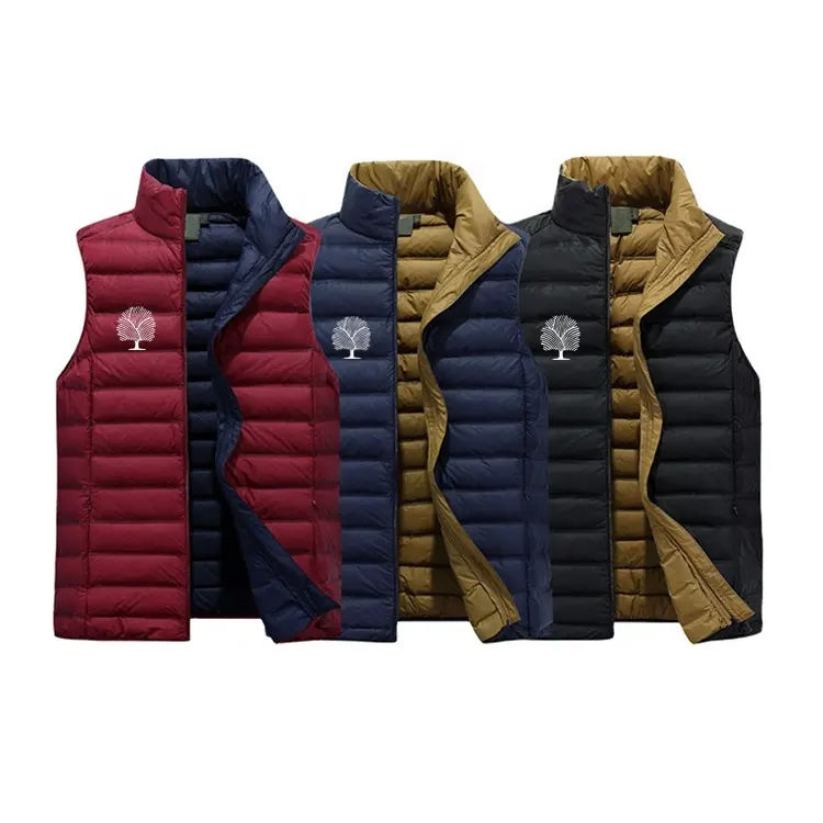 Winter Sleeveless Jacket Men Warm Thick Collar Coats Male Cotton-Padded Vest man's custom logo quilting puffer vest