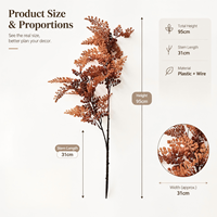 Plante artificielle style INS en gros, fausse fougère séchée, hautes branches, buissons de verdure, accessoires pour arrangements floraux et décoration de balcon