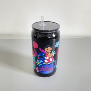 Vaso de Vidrio Negro de 16 oz con Tapa de Plástico para Café Helado, Refrescos, Vaso de Café Reciclable Negro Brillante para Envolturas UV DTF - Product Image 3