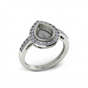 925 Sterling Silber Birne Lünette Einstellung CZ Blank Einstellung Cocktail Ehering Gut für Asche & Harz Arbeit Muttermilch DIY Schmuck - Product Image 1