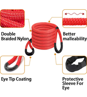 Sangles de remorquage cinétiques de haute qualité en polyester robuste et nylon double tressé, certifiées CE/EN12195-2, résistance au rupture 5000 kg