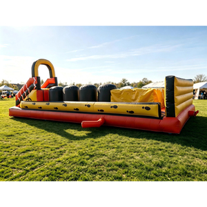 Parcours d'obstacles gonflable géant commercial d'extérieur avec toboggan, jeu de défi gonflable pour location de fête et de carnaval - Product Image 5