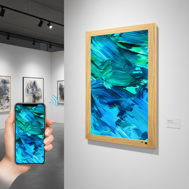 HBYLCD WiFi Cloud Picture Frame 23.8 21 32 46 Inch Electronic Digital Photo Frame 1080 Smart Art Digital Display Photo Frame