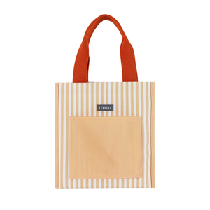 Sac isotherme portable personnalisé grande capacité en non-tissé, motif rayé, fermeture éclair, pour le transport et le rangement d'articles de shopping et de nourriture - Product Image 1