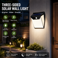 Lampe solaire murale extérieure à 120 LED avec capteur de lumière, 3 modes d'éclairage, étanche IP65, haute luminosité, autonomie 8-10 heures, pour jardin et clôture