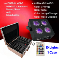 10pc + Flight Case/4x18W 6in1 sans fil DMX alimenté par batterie Mini Uplights sans fil APP télécommande scène DJ mariage Uplight