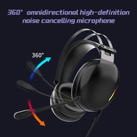 LDON X2 Pro Headset Gaming Dinamis Over-Ear Berkabel Ramah Perjalanan RGB USB 7.1 Suara Mic Aktif Peredam Kebisingan Kabel 2m