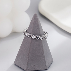 Bague en diamant en forme de cœur en platine pour enfants, bijoux à porter au quotidien, bague pour l'index JZ 496 - Product Image 1