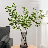 Plante artificielle en PU de haute qualité, arbre de banian réaliste, feuilles vertes, décoration d'intérieur pour Noël, remise de diplôme