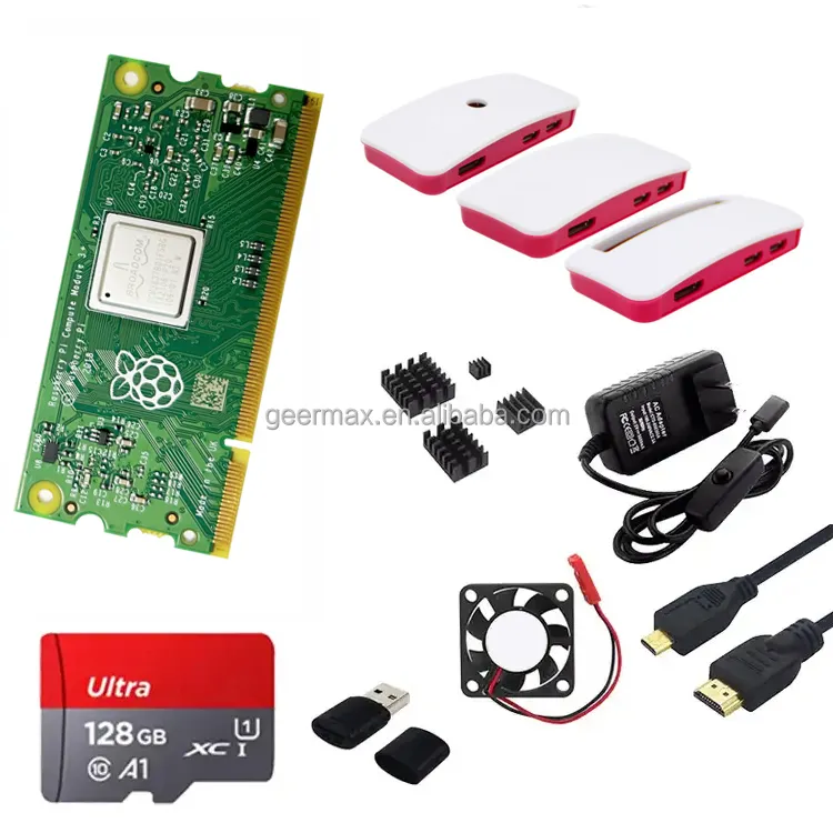 Raspberry Pi Compute Module 3+ 32GB Fan Power Supply Adapter Single Board Computer Touch Screen Case Heatsink SD Card CM3+ 32G