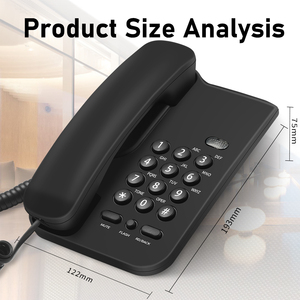 Téléphone <span class=keywords><strong>Filaire</strong></span>, Téléphone Fixe Basique pour Seniors, Téléphone Analogique Maison avec Fonctions Muet, Mise en Garde, Rappel, Petit Téléphone <span class=keywords><strong>Filaire</strong></span> de Bureau/Mural - Product Image 3
