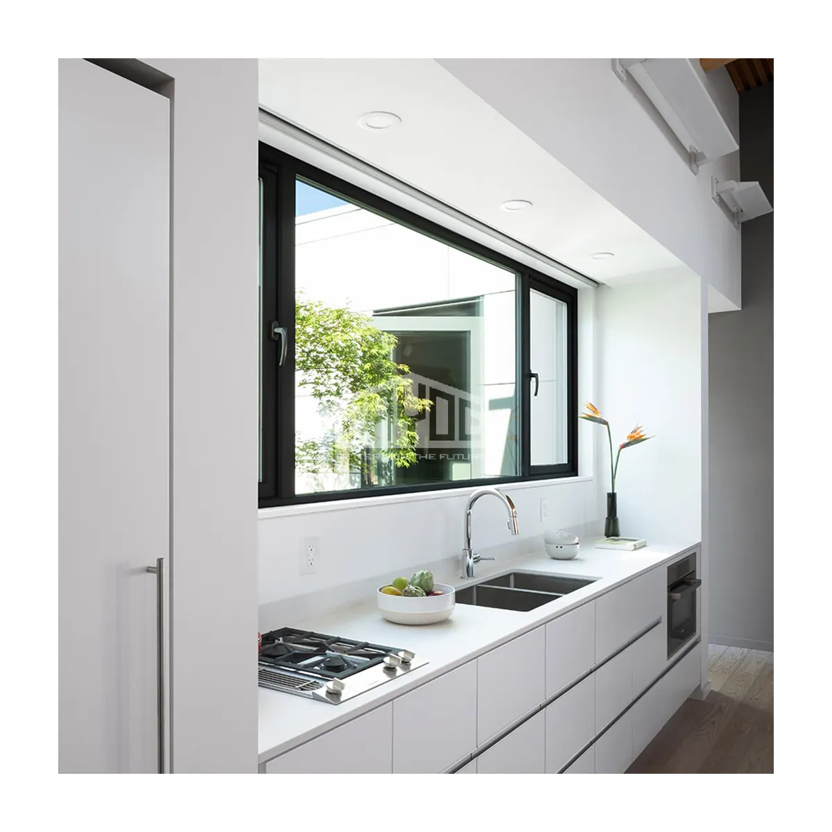 Aluminium Bingkai Besar Bahasa Perancis Dapur <span class=keywords><strong>Digunakan</strong></span> Double Glaze Ayunan Casement Window