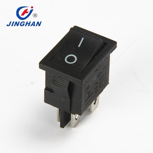Interrupteur de bateau KCD1-104, interrupteur à bascule noir, quatre pieds, 2 vitesses, sans lampe, 6A250V - Product Image 2