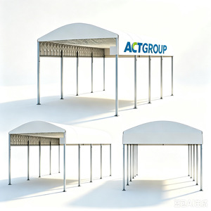 ShadePro Motorized Retractable Canopy Outdoor Waterproof Telescopic Awning Tents with <strong>Track</strong> for Padel Court - Product Image 3