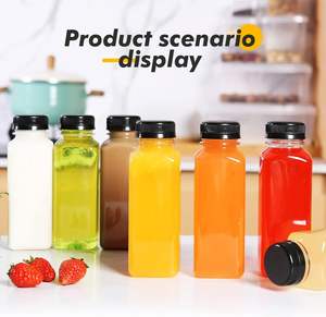 Botellas de jugo de plástico redondas PET vacías personalizadas de 60/200/250/450/500mL al por mayor para embalaje de bebidas de refrescos de té - Product Image 4